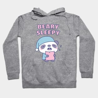 Cute Yawning Panda Beary Sleepy Pun Hoodie